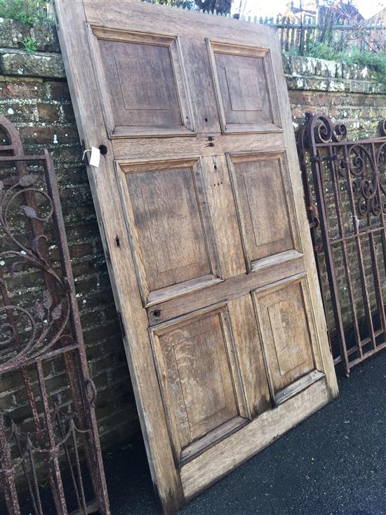 Large panelled oak door